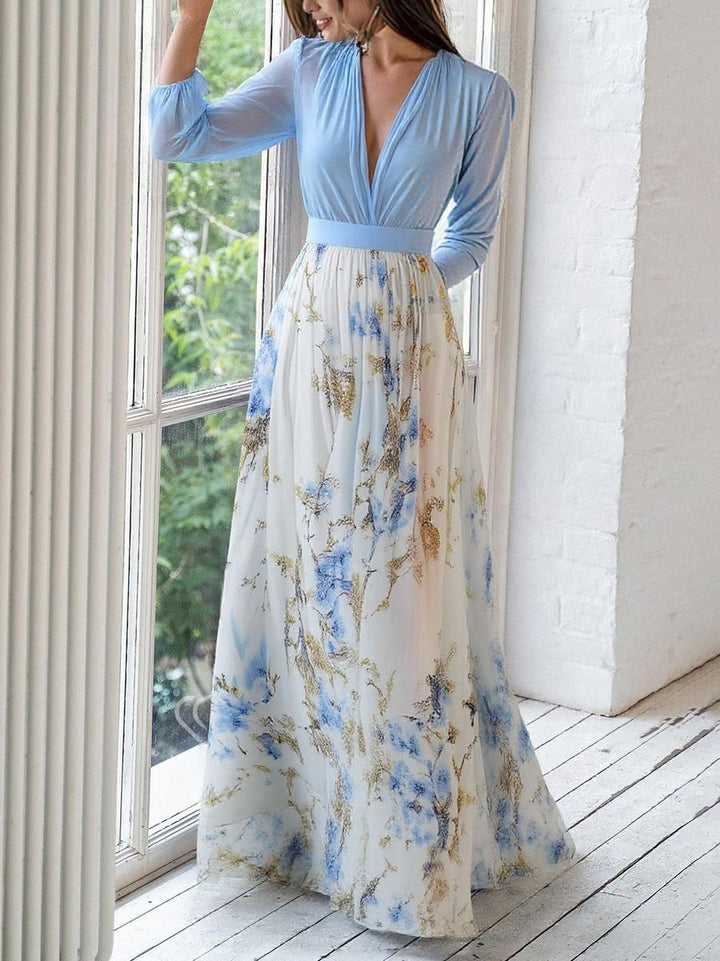 EUGENIA | Elegant Maxi Dress with Floral Pattern